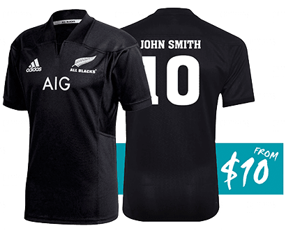 personalised all black jersey